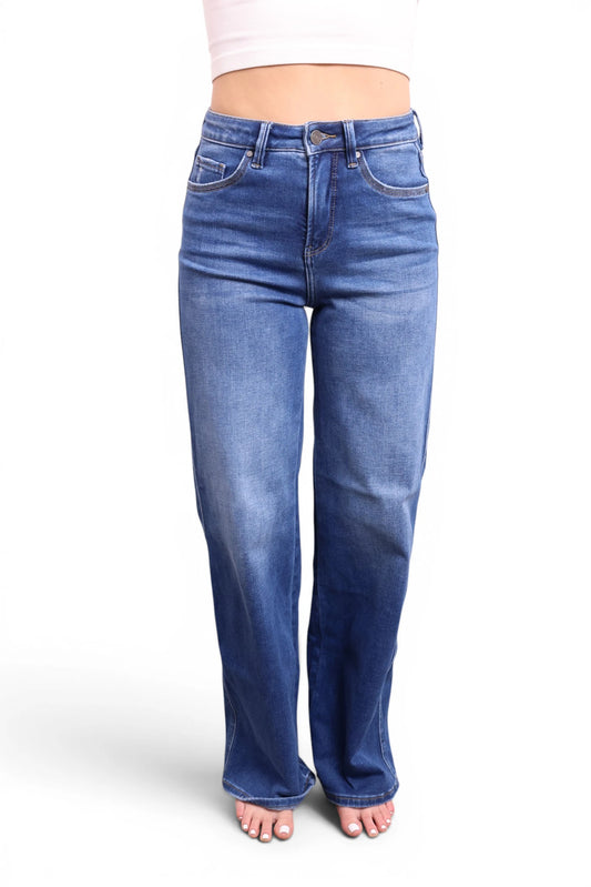 High-Rise Tummy Control Vintage Wide Leg Jeans