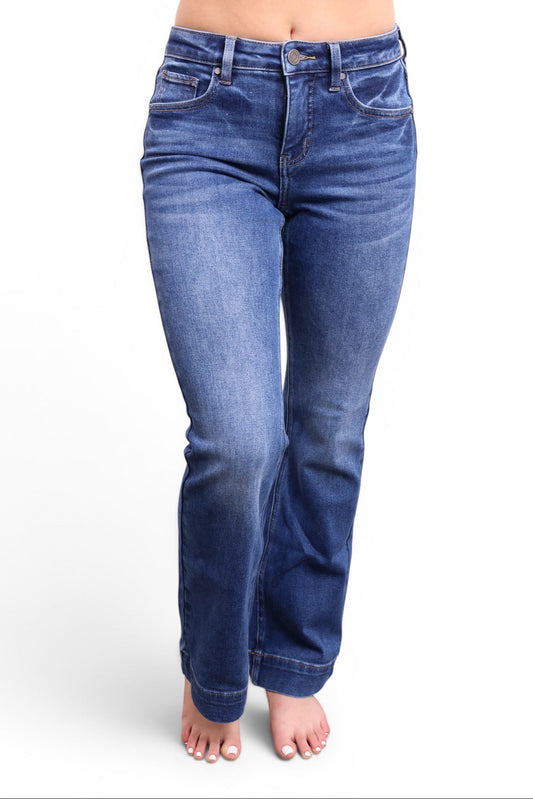 The Georgia Mid-Rise Tummy Control Vintage Blue Bootcut Jeans