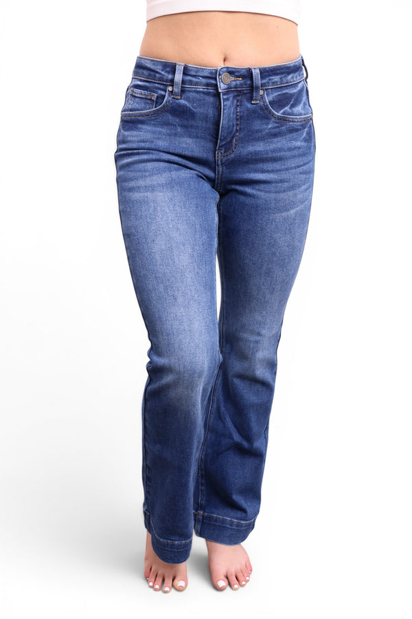 Mid-Rise Tummy Control Vintage Blue Bootcut Jeans