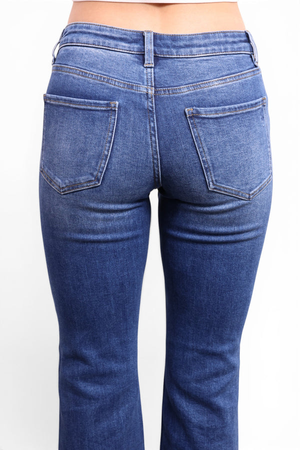 Mid-Rise Tummy Control Vintage Blue Bootcut Jeans