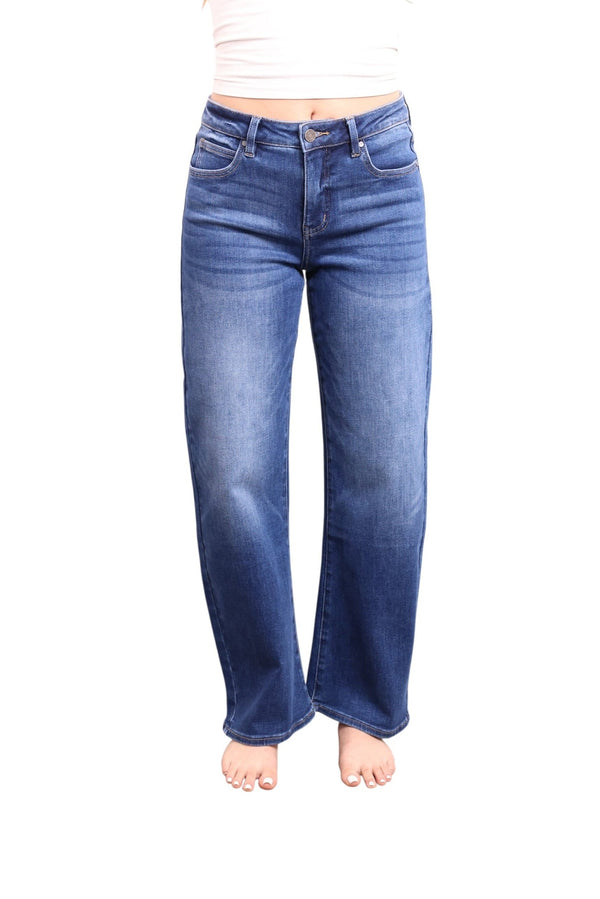 The Darcy Mid-Rise Tummy Control Barrel Jeans