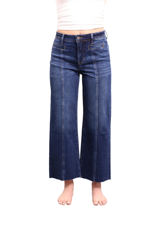 The Raya High-Rise Tummy Control Raw Hem Wide Leg Jeans
