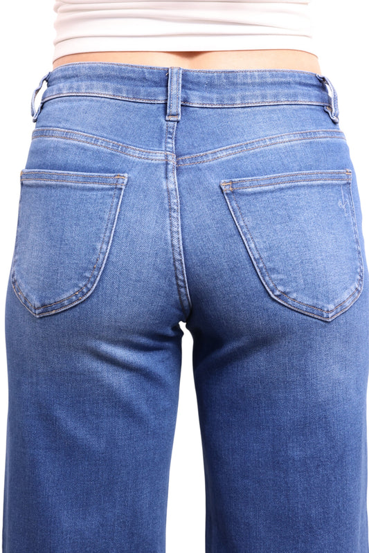 The Isabella Mid-Rise Tummy Control Vintage Wash Straight Leg Jeans