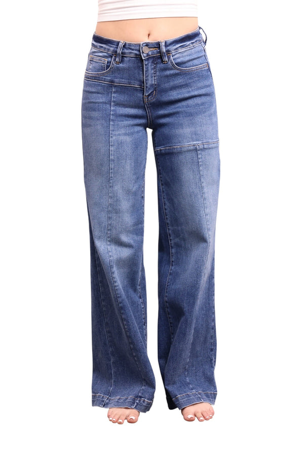 The Scarlet High-Rise Tummy Control Wide Leg Front Seam Denim - Three Inseams