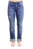 The Lana Mid-Rise Tummy Control Straight Leg Denim