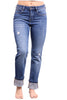 The Lana Mid-Rise Tummy Control Straight Leg Denim