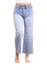 The Annie High-Rise Tummy Control Cropped Raw Hem Wide Leg Jeans