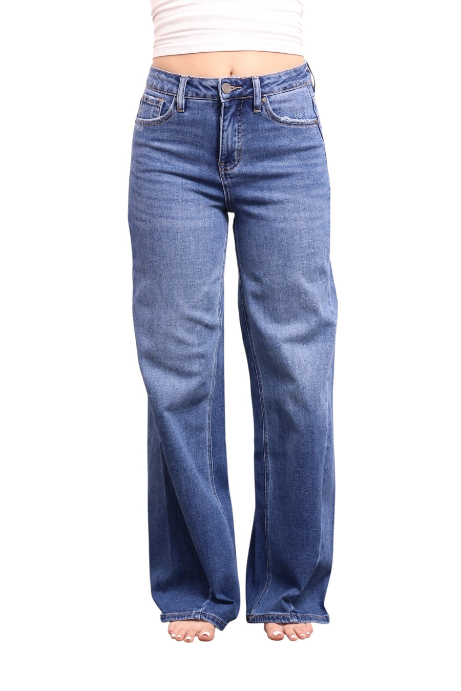 The Lila High-Rise Tummy Control Wide Leg Angled Seam Jeans - Three Inseams