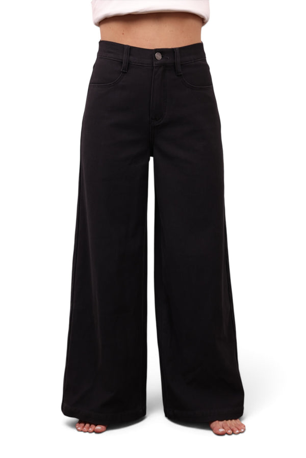 The Rae High-Rise Tummy Control Wide Leg Jeans - Three Inseams (Dark Charcoal)