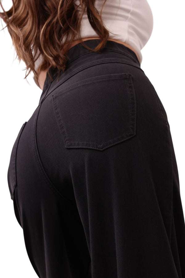 The Rae High-Rise Tummy Control Wide Leg Jeans - Three Inseams (Dark Charcoal)
