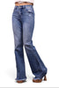 The Crystal High-Rise Tummy Control Distressed Flare Leg Jeans