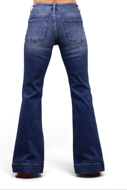 The Georgia Mid-Rise Tummy Control Vintage Blue Bootcut Jeans