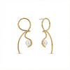 Sculpted Pearl Drop Earrings in Gold