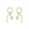 Sculpted Pearl Drop Earrings in Gold