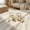 Sculpted Pearl Drop Earrings in Gold