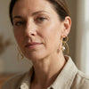 Sculpted Pearl Drop Earrings in Gold