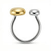 Double-Orb Statement Ring in Two-Tone