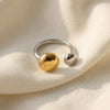 Double-Orb Statement Ring in Two-Tone