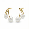 Cherry Pearl Drop Earrings in Gold