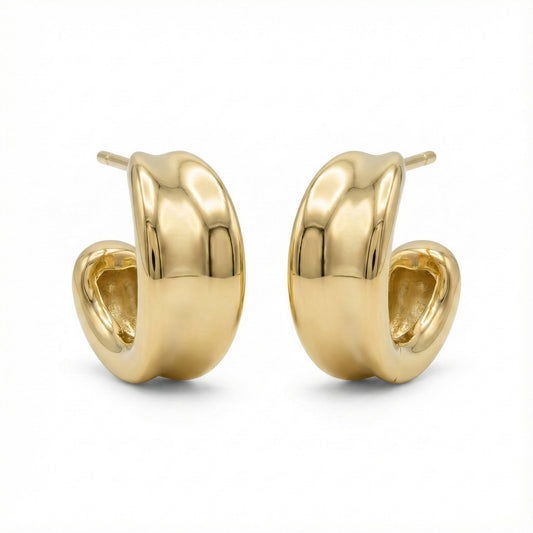 Petite Bold Hoop Earrings in Gold