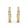 Pavé C-Hoop Earrings in Gold