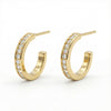 Pavé C-Hoop Earrings in Gold