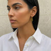 Disc-Drop Huggie Earrings