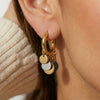 Disc-Drop Huggie Earrings