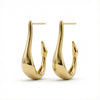 Elongated Hoop Earrings in Gold