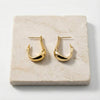 Elongated Hoop Earrings in Gold