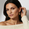 Elongated Hoop Earrings in Gold