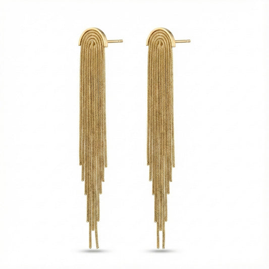 Tassel Drop Earrings in Gold
