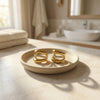 Triple Row Pavé Hoop Earrings in Gold