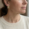 Triple Row Pavé Hoop Earrings in Gold