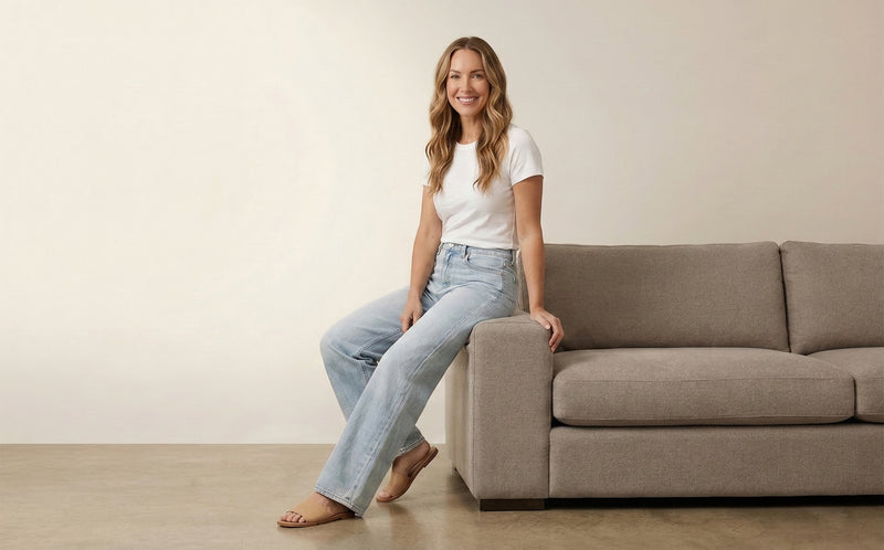 Woman wearing Ava Lane premium denim