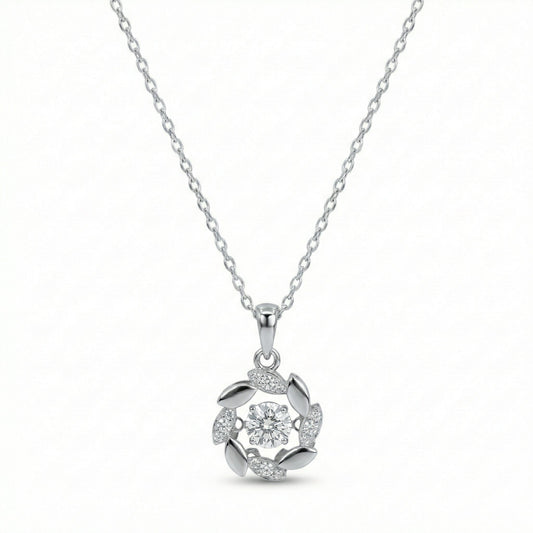 Floral Halo Moissanite Necklace