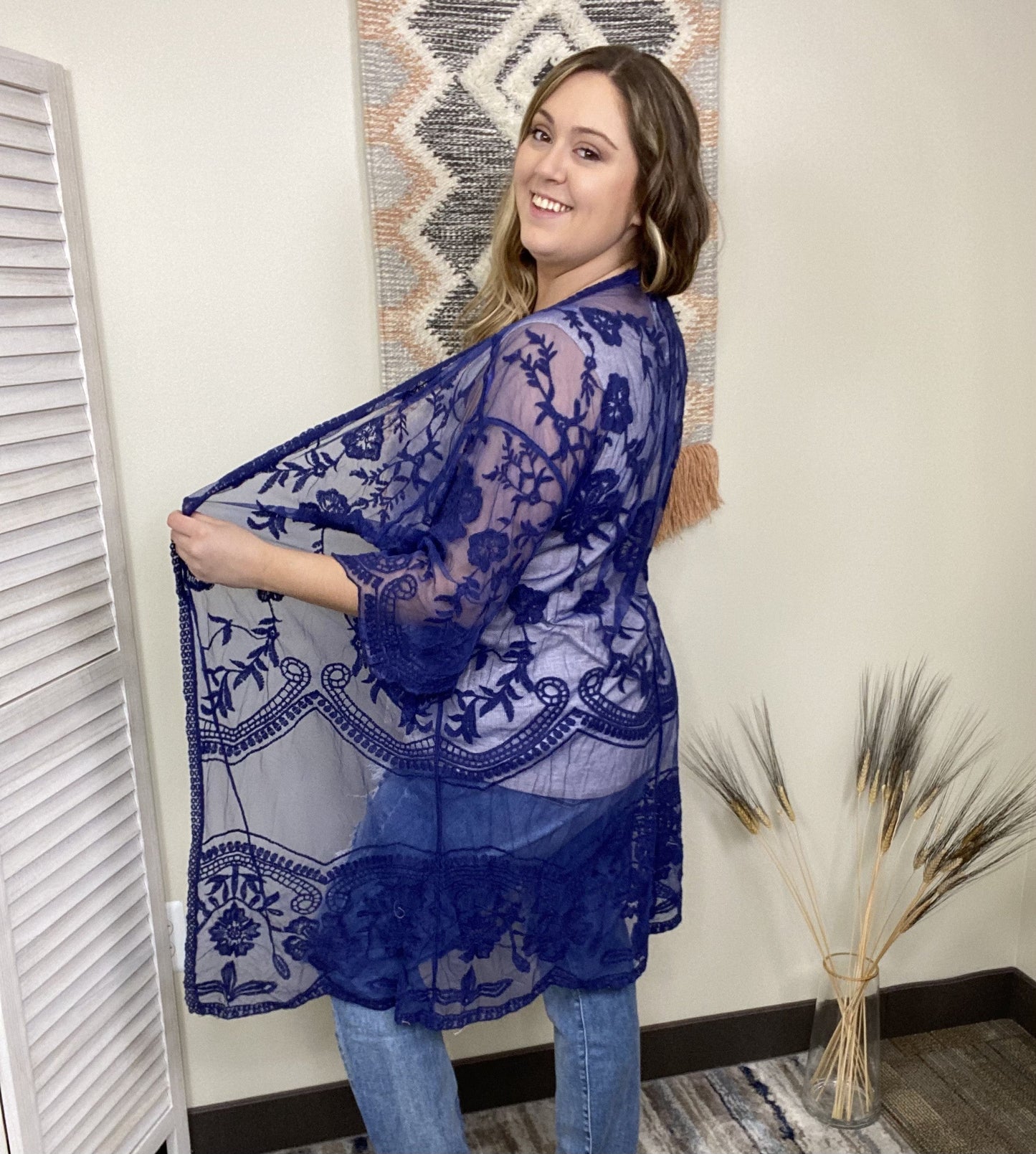 Sheer Lace Kimono