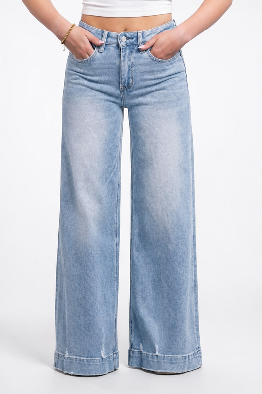 The Adrian by Lovervet High-Rise Wide Leg Denim Three Lengths