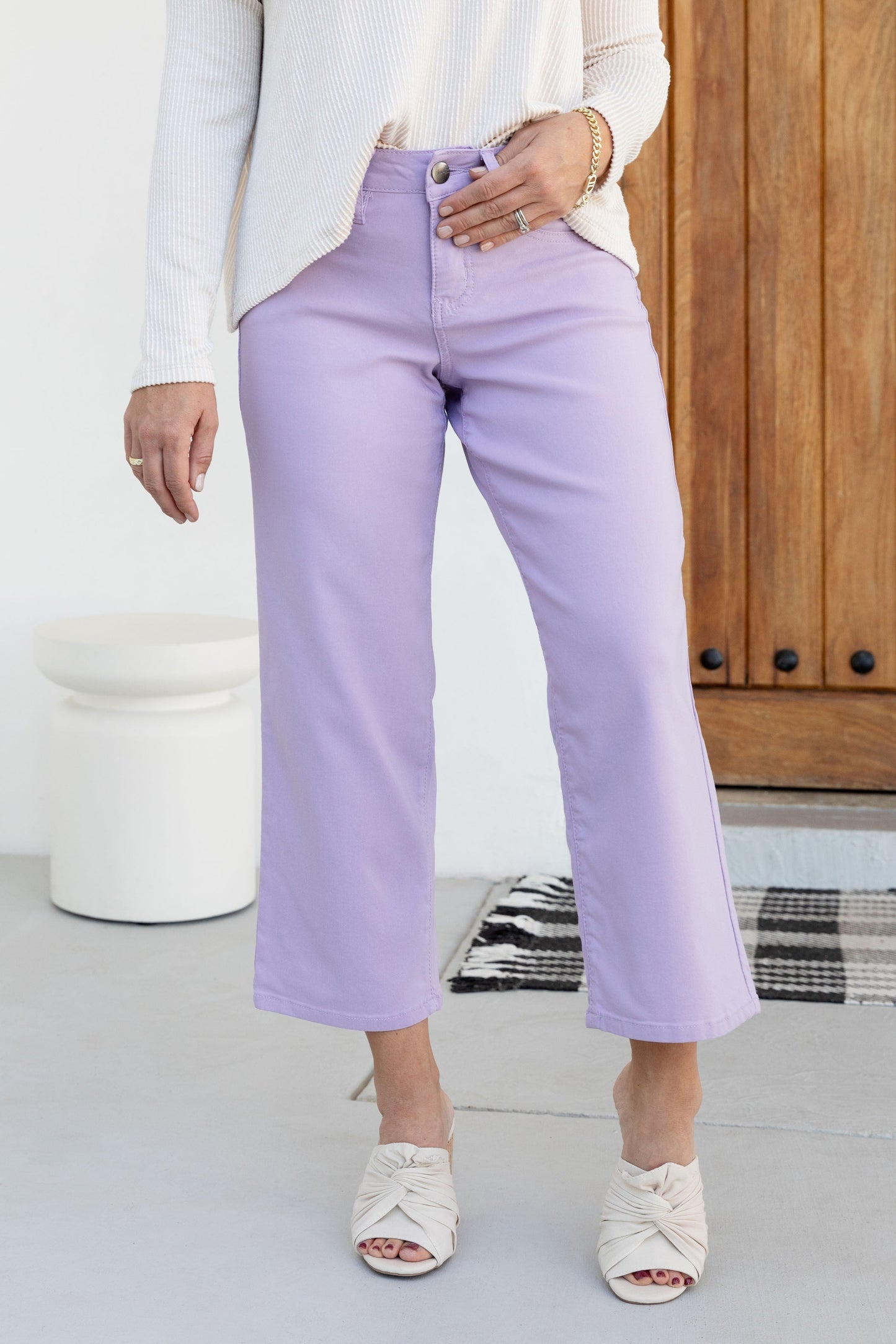 Tummy Control Life Is Like A Rainbow High-Rise Hyper-Stretch Wide Leg Cropped Pants