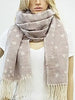 Two Tone Celestial Stars Blanket Scarf With Fringe