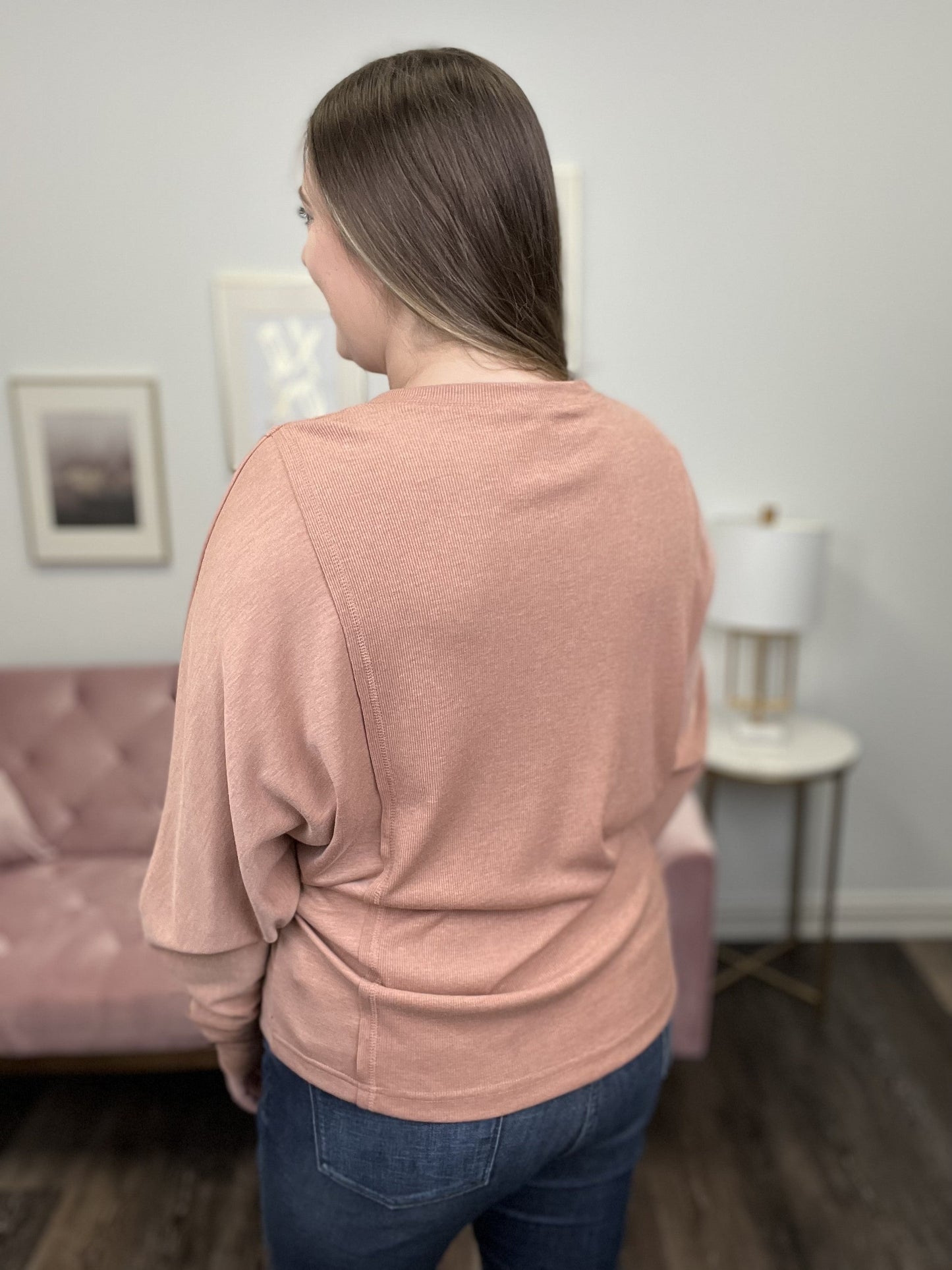 Peace Of Mind Paneled Long Sleeve Pullover Top
