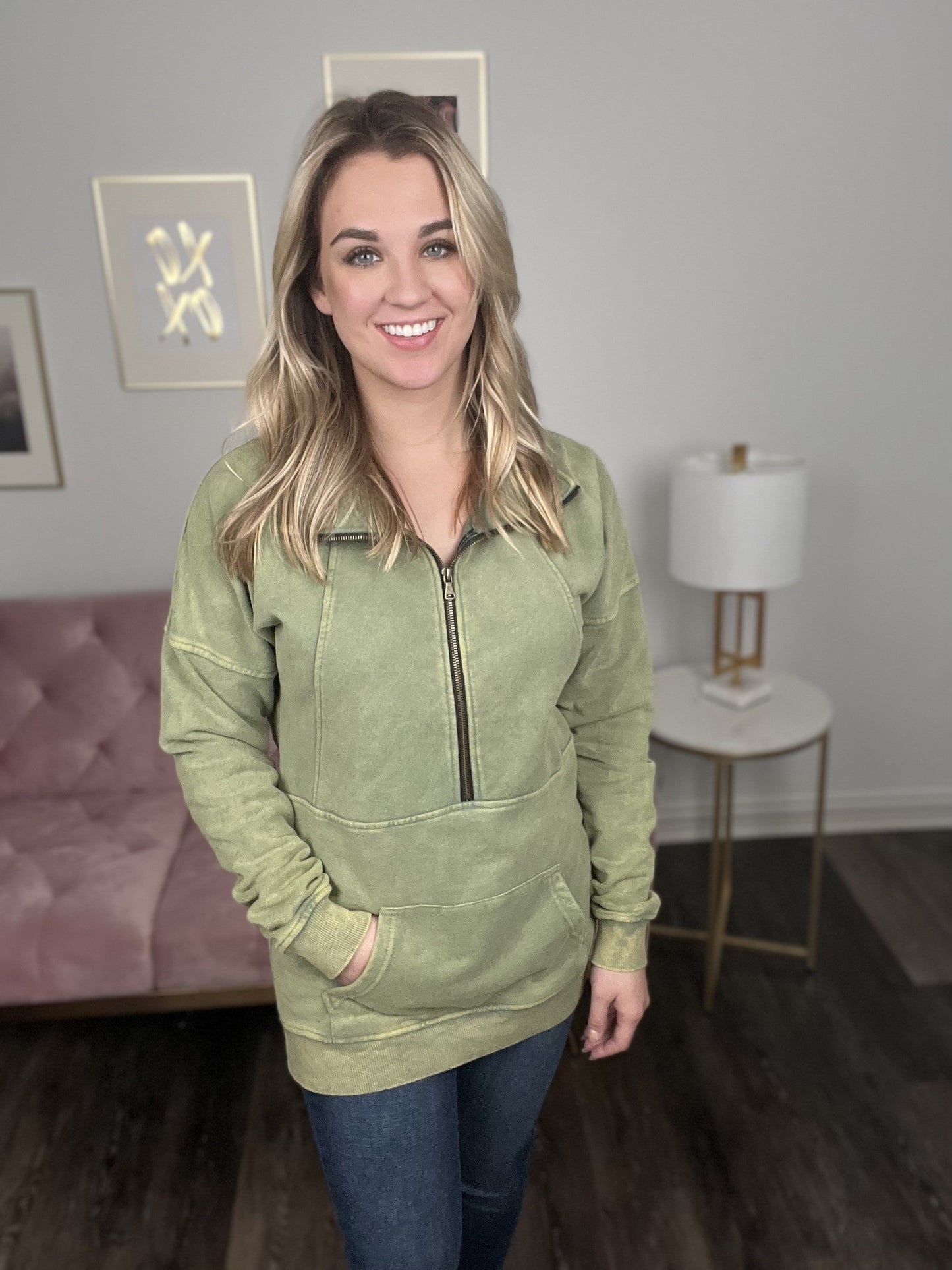 Things Change Half Zip Long Sleeve Top