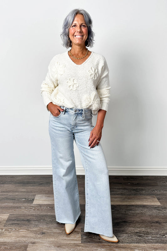 The Prim from Risen: High-Rise Tummy Control Ankle Wide Leg Palazzo Denim