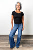 The Vaughn from Risen: Mid-Rise Front Seam Wide Leg Denim