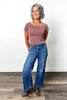 The Lauren from Risen: High-Rise Tummy Control Extended Front Wide Leg Denim *Final Sale*