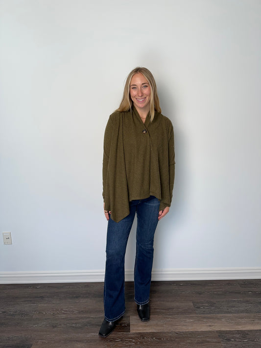 Women's Bliss Button Front Wrap Top