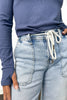 The Alanna from Lovervet: High-Rise Drawstring Wide Leg Denim