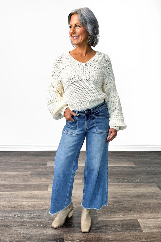 The Dorothy from Lovervet: High-Rise Crop Wide Leg Denim