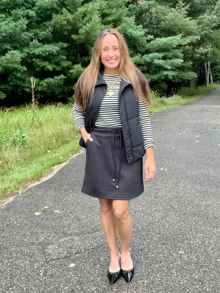 Black Drawstring Skort