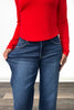 The Louise from Risen: Mid-Rise Tummy Control Cropped Wide Cuffed Denim